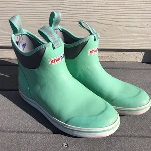 Teal Xtra Tuff ankle waterproof boots